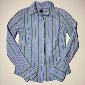 American Eagle Blue Stripe Button Down Shirt